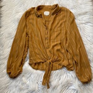 American Eagle outfitters, stripe shirt, bottom tie. Size XSmall